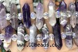 NUGG34 15 inches 8*32mm faceted nuggets dogtooth amethyst gemstone beads