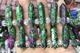 NUGG51 15 inches Top drilled 8*32mm faceted nuggets Chinese ruby zoisite gemstone beads