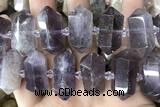 NUGG72 15 inches 12*23mm - 15*30mm faceted nuggets amethyst gemstone beads