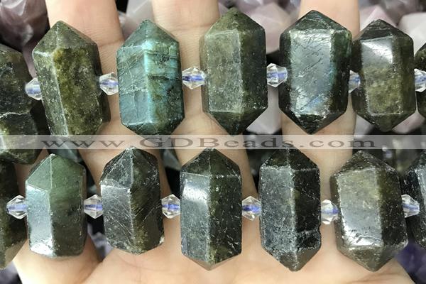 NUGG76 15 inches 12*23mm - 15*30mm faceted nuggets labradorite gemstone beads