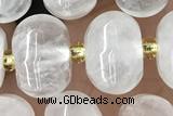 PUMP01 15 inches 9*12mm pumpkin white jade beads