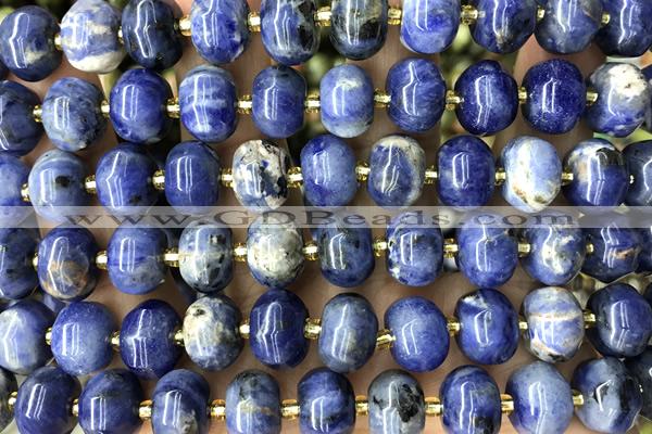 PUMP07 15 inches 9*12mm pumpkin sodalite gemstone beads