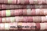 ROND117 15 inches 2*3mm heishi pink wooden jasper beads