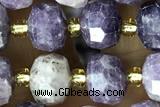 ROND139 15 inches 6*8mm faceted rondelle kunzite gemstone beads