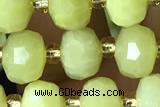 ROND146 15 inches 6*8mm faceted rondelle Korea jade gemstone beads