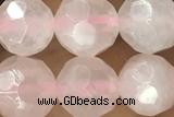 ROSE01 15 inches 8mm faceted round rose quartz gemstone beads