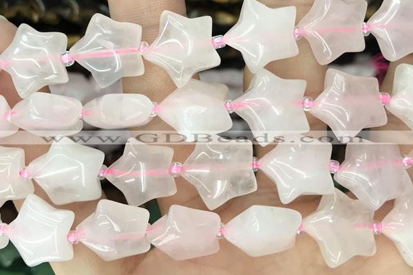 STAR01 15 inches 16mm star rose quartz gemstone beads