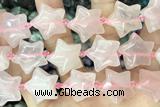 STAR31 15 inches 20mm star rose quartz gemstone beads