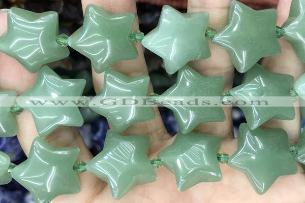 STAR33 15 inches 20mm star green aventurine gemstone beads