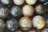 SUNS05 15 inches 6mm round black sunstone gemstone beads