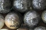 SUNS06 15 inches 8mm round black sunstone gemstone beads