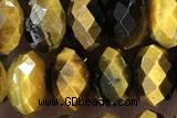 TIGE25 15 inches 5*8mm faceted rondelle yellow  tiger eye beads