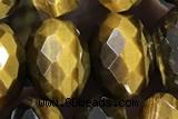 TIGE27 15 inches 8*12mm faceted rondelle yellow  tiger eye beads