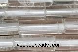 TUBE01 15 inches 4*13mm tube white crystal gemstone beads