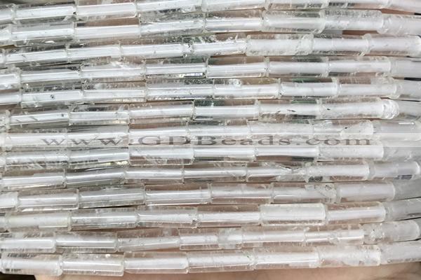 TUBE01 15 inches 4*13mm tube white crystal gemstone beads