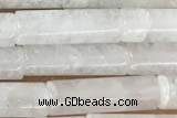 TUBE02 15 inches 4*13mm tube white jade gemstone beads