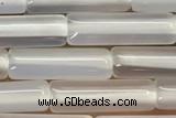 TUBE03 15 inches 4*13mm tube white agate gemstone beads