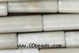 TUBE05 15 inches 4*13mm tube white fossil jasper gemstone beads