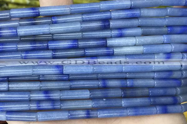 TUBE18 15 inches 4*13mm tube blue aventurine gemstone beads