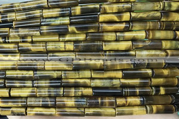 TUBE27 15 inches 4*13mm tube yellow tiger eye gemstone beads