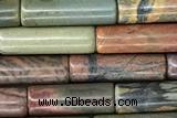 TUBE33 15 inches 4*13mm tube picasso jasper gemstone beads