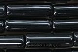 TUBE42 15 inches 4*13mm tube black agate gemstone beads