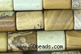 TUBE52 15 inches 6*8mm tube picture jasper gemstone beads