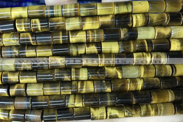 TUBE58 15 inches 6*8mm tube yellow tiger eye gemstone beads