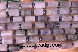 TUBE70 15 inches 8*12mm faceted tube cloudy quartz beads