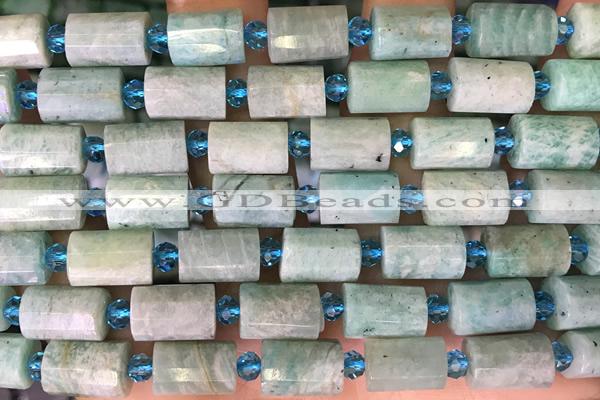 TUBE72 15 inches 8*12mm faceted tube amazonite gemstone beads