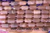 TUBE74 15 inches 8*12mm faceted tube moostone gemstone beads