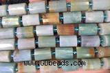 TUBE82 15 inches 10*14mm faceted tube amazonite gemstone beads