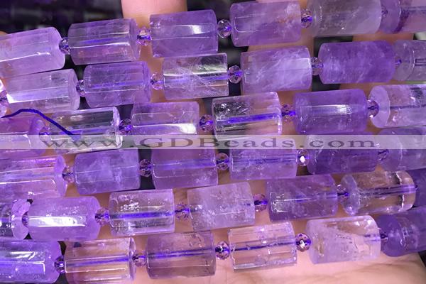 TUBE93 15 inches 10*14mm faceted tube ametrine gemstone beads