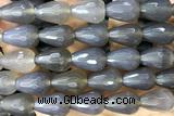 AGAT265 15 inches 13*18mm faceted teardrop grey agate beads