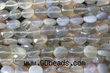 AGAT275 15 inches 8*10mm faceted oval grey agate beads