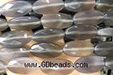 AGAT276 15 inches 15*30mm faceted oval grey agate beads