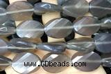 AGAT278 15 inches 18*25mm faceted twisted oval grey agate beads