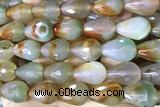 AGAT290 15 inches 13*18mm faceted teardrop rainbow agate beads