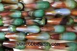 AGAT291 15 inches 10*30mm faceted teardrop rainbow agate beads