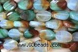 AGAT295 15 inches 13*18mm faceted twisted oval rainbow agate beads