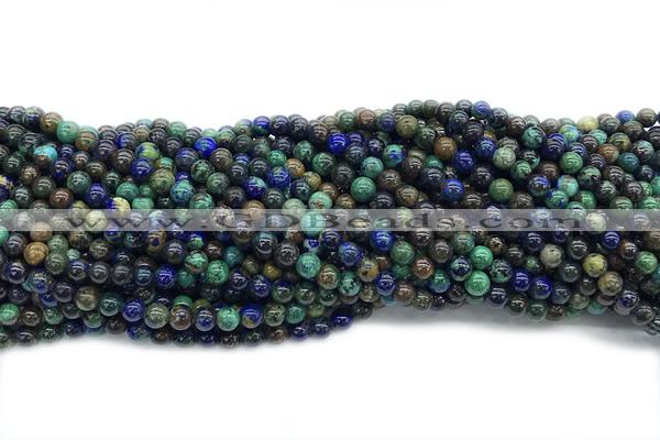 AZUR01 15 inches 4mm round azurite gemstone beads