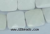 CAA06 15.5 inches 18*18mm faceted square white agate gemstone beads