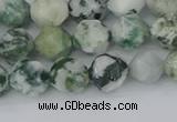 CAA1021 15.5 inches 8mm faceted nuggets tree agate beads