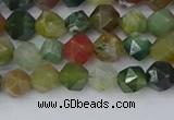 CAA1026 15.5 inches 6mm faceted nuggets Indian agate beads