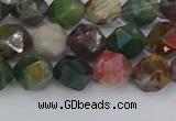 CAA1027 15.5 inches 8mm faceted nuggets Indian agate beads