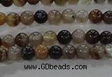 CAA1035 15.5 inches 4mm round dragon veins agate beads wholesale