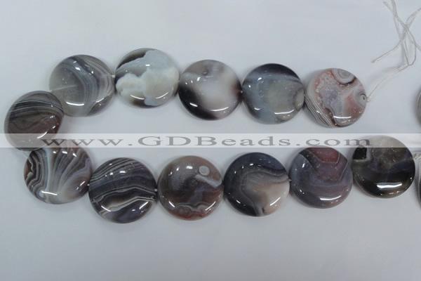 CAA107 15.5 inches 30mm coin botswana agate gemstone beads