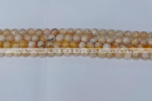 CAA1072 15.5 inches 8mm round sakura agate gemstone beads