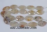 CAA1122 15.5 inches 22*30mm - 25*35mm faceted freeform sakura agate beads