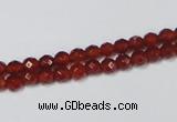 CAA117 15.5 inches 4mm faceted round red agate gemstone beads